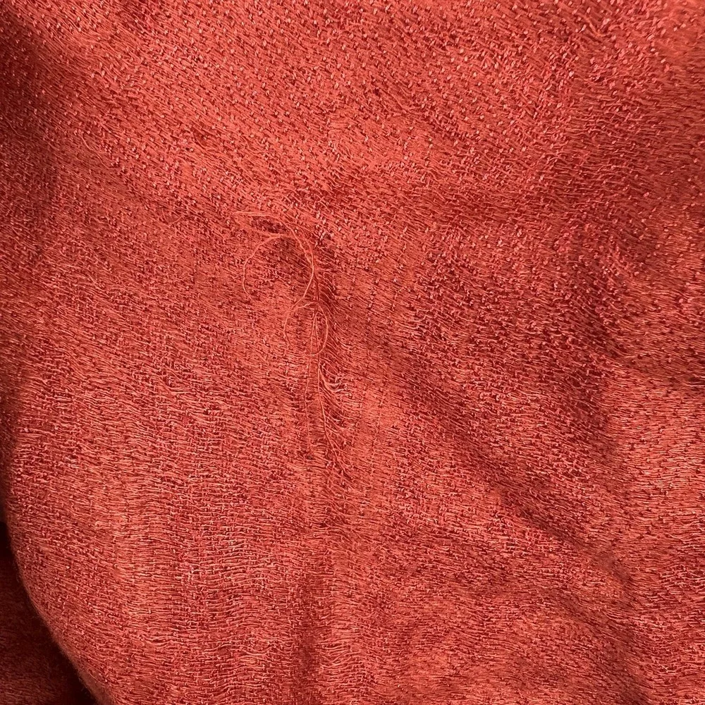 100% Cashmere Burnt‎ Orange Fringe Scarf   34